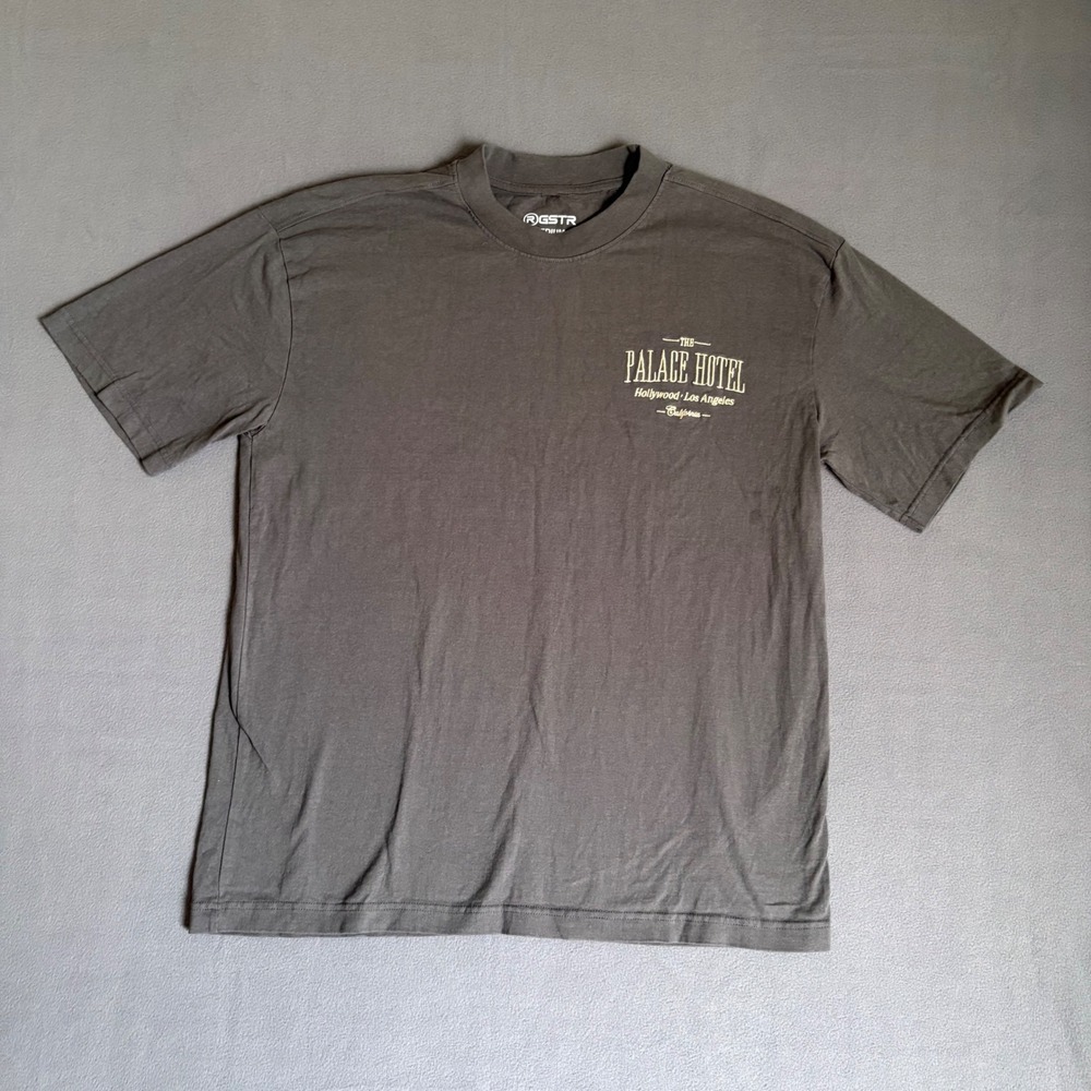 RGSTR Palace Hotel T-Shirt Mens Medium Black Excellent Hollywood Graphic Tee